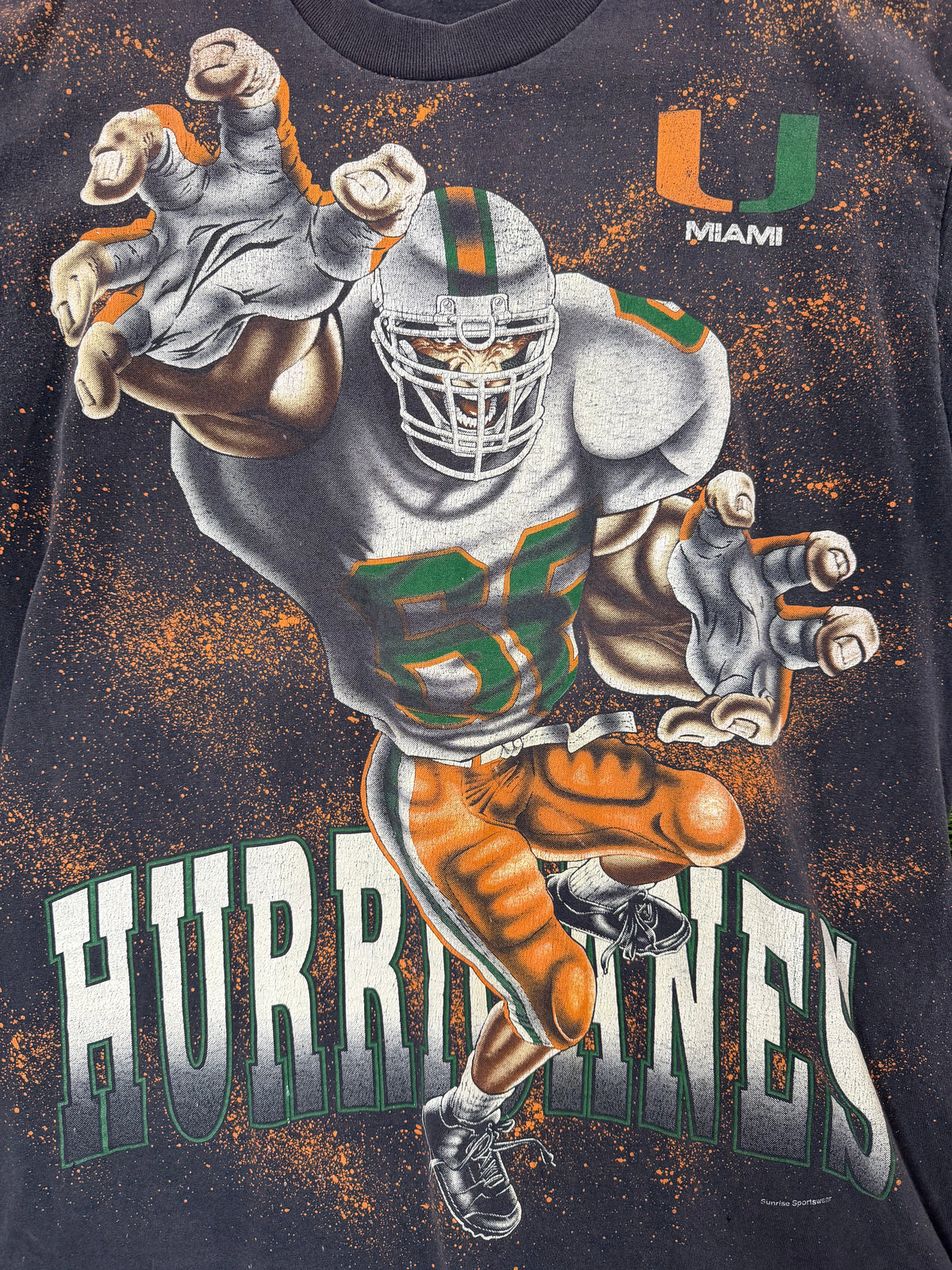 Vintage Sunrise Sportswear Miami Hurricans Football Player AOP