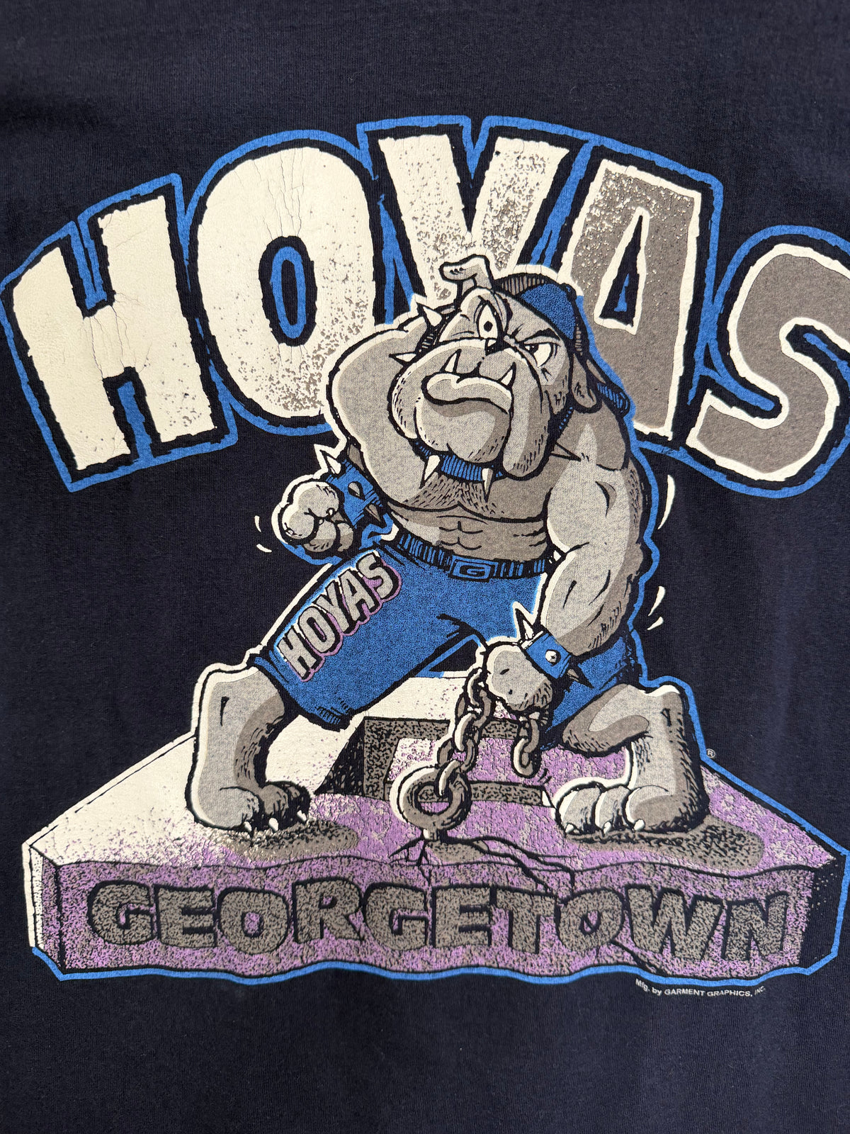 Vintage Georgetown Hoyas Double Sided Mascot Tshirt
