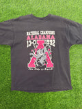 Vintage Alabama Crimson Tide 1992 National Champs Tshirt