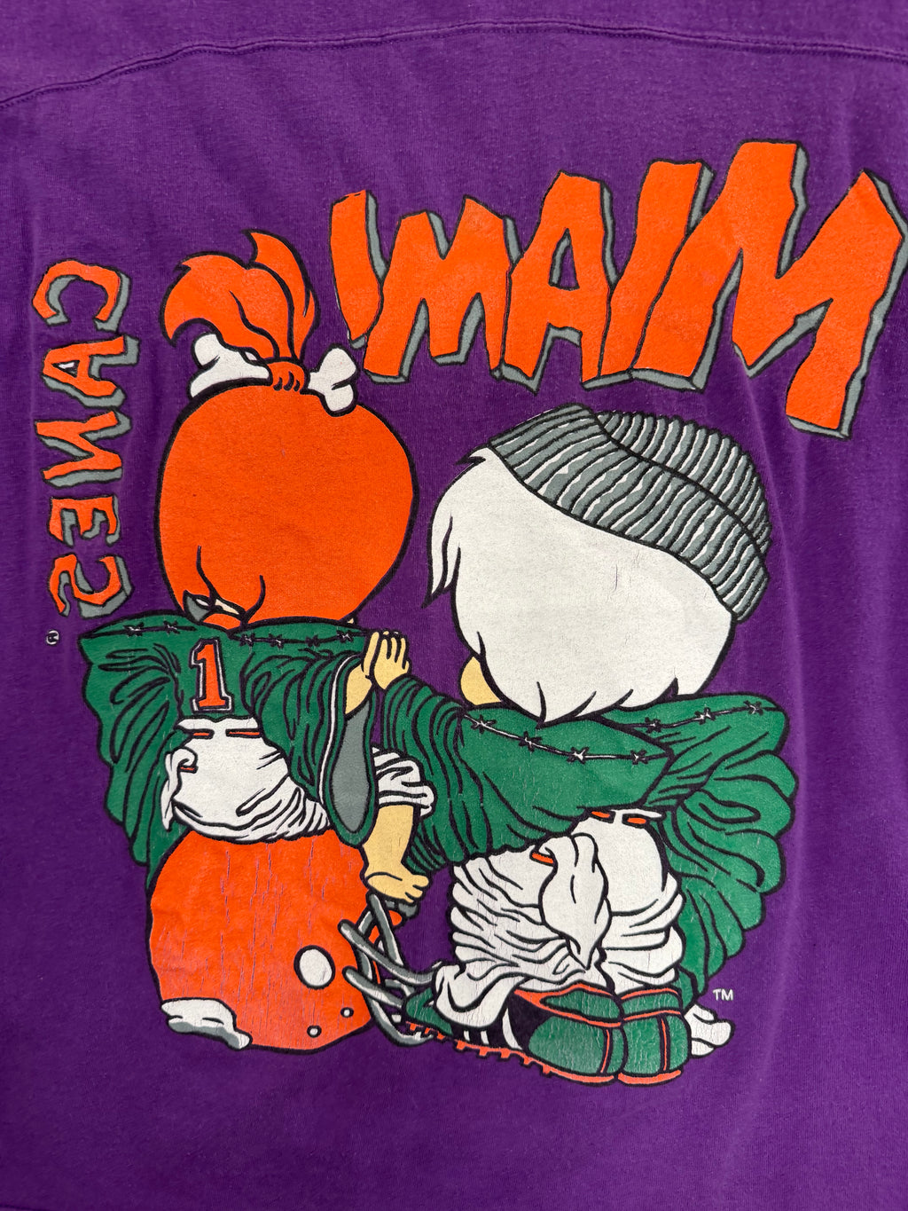 Vintage Miami Hurricans Hanna-Barbera Double Sided Tshirt