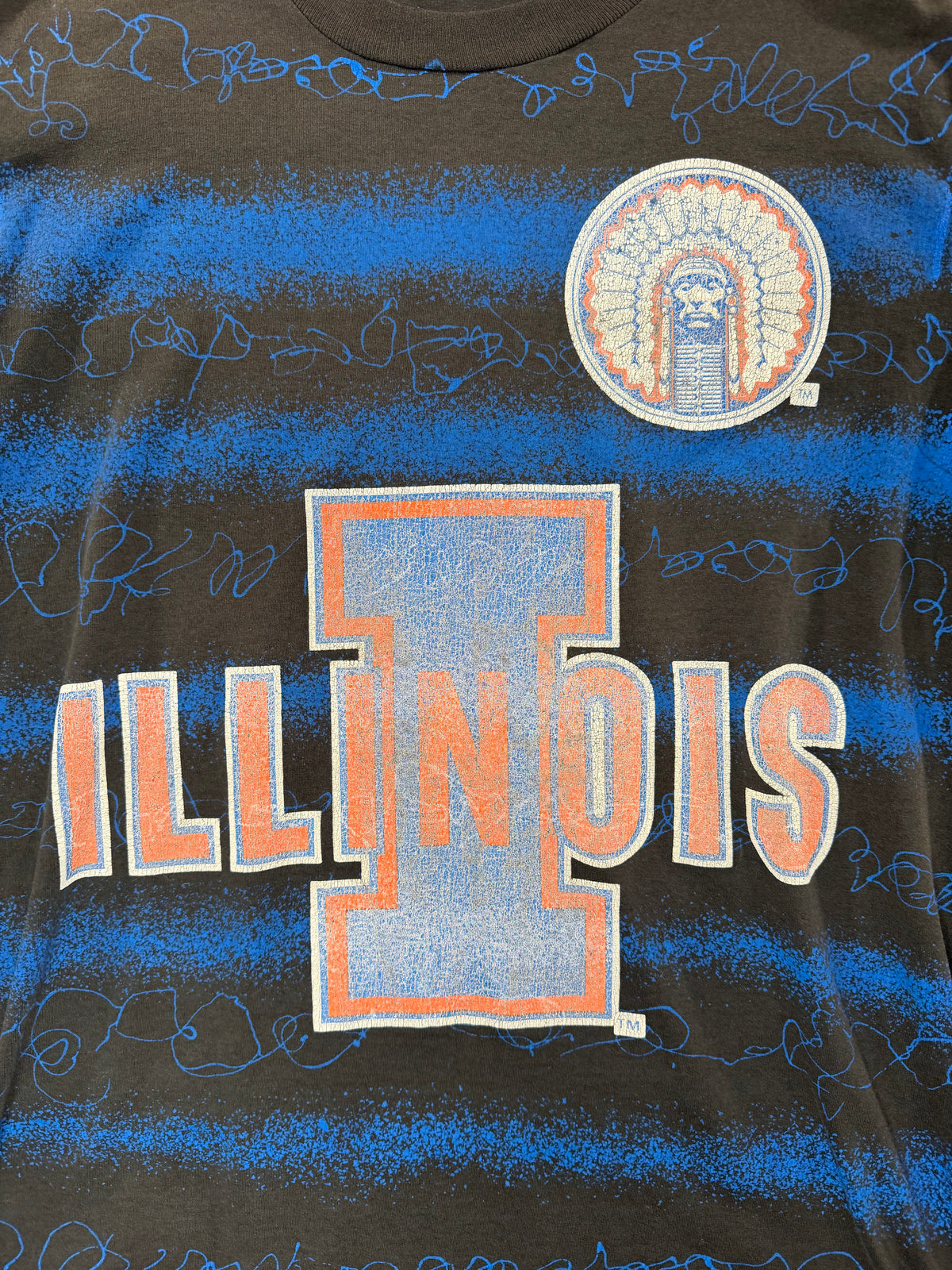 Vintage Illinois AOP Tshirt