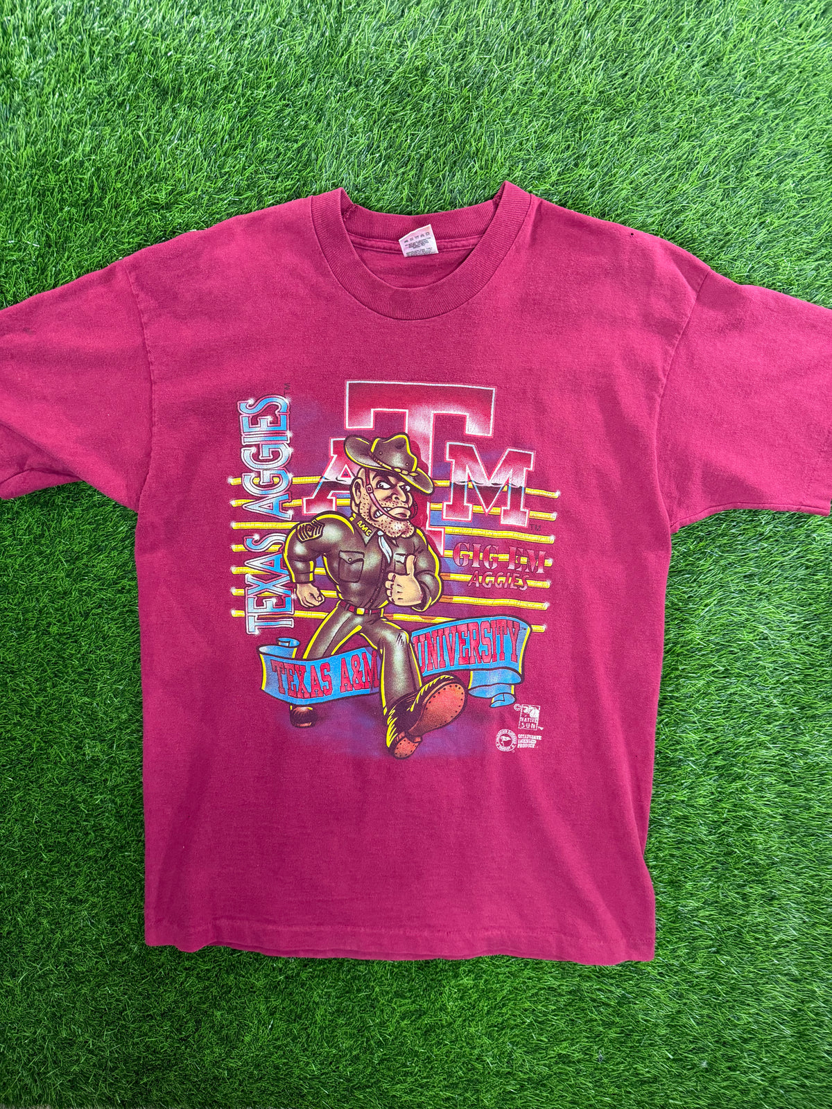 Vintage Native Sun Texas A&M Aggies Mascot Tshirt
