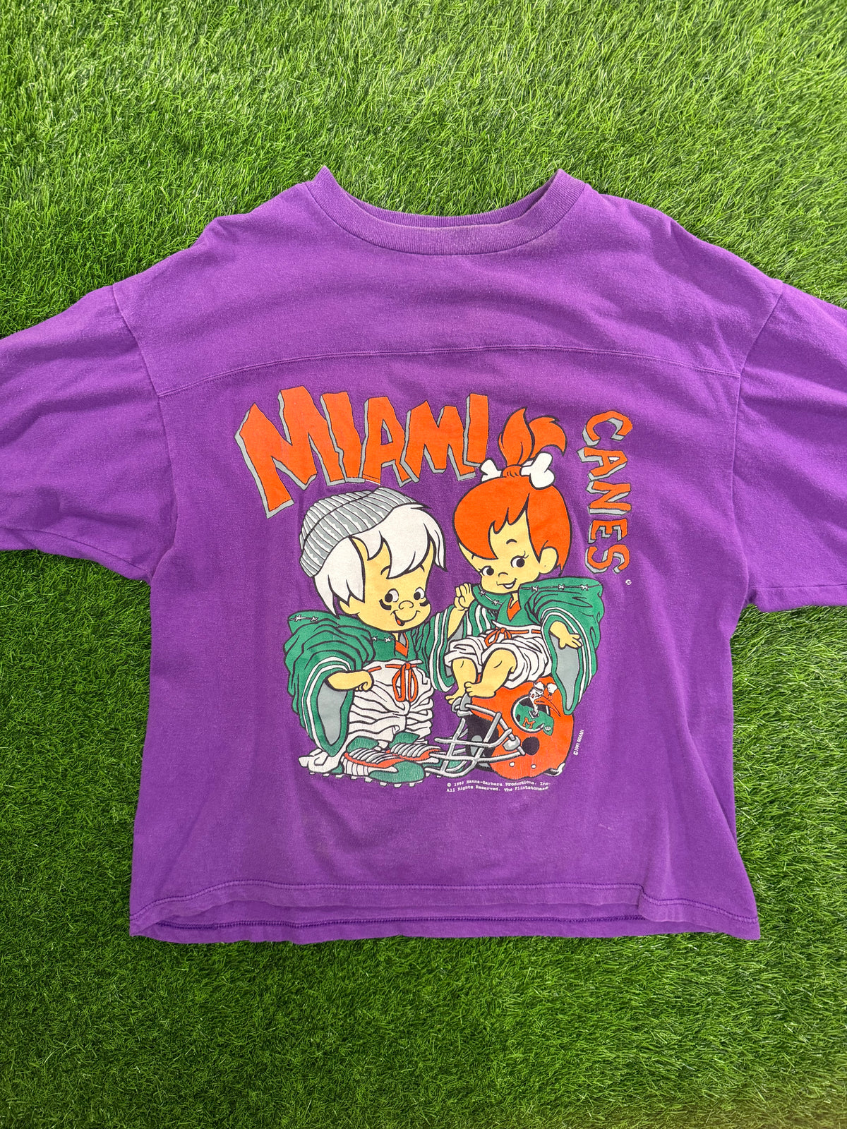Vintage Miami Hurricans Hanna-Barbera Double Sided Tshirt