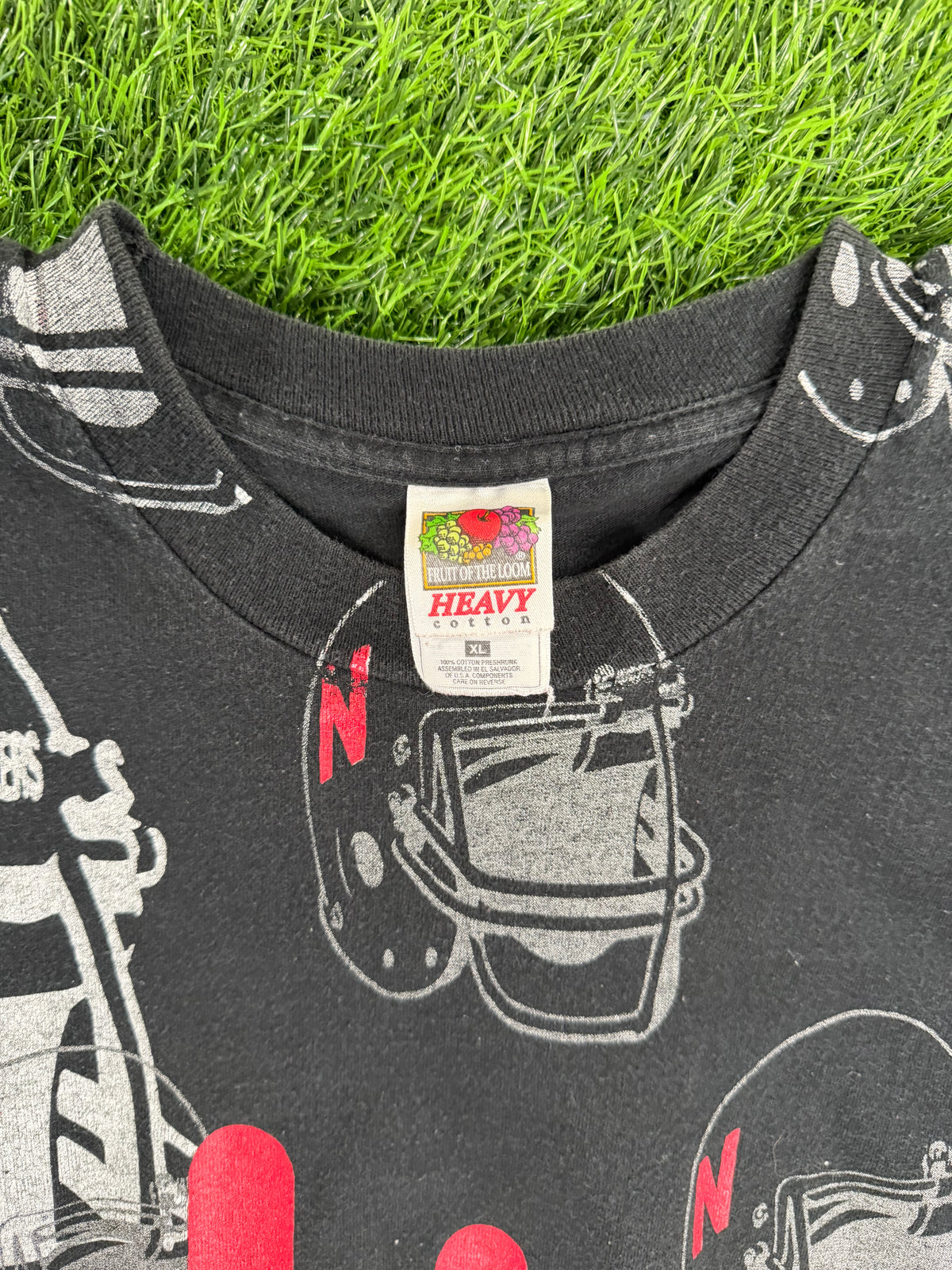 Vintage Nebraska Cornhuskers Helmet AOP Tshirt