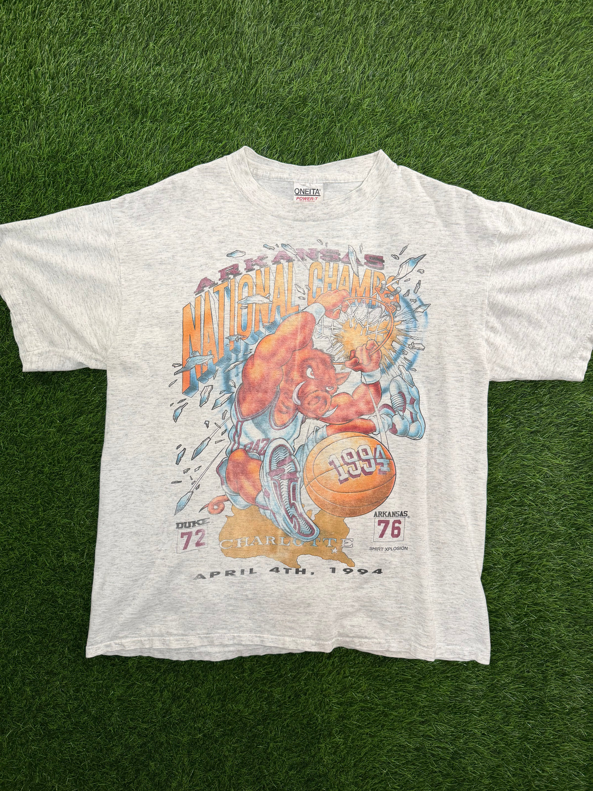 Vintage Shirt Xplosion Arkansas Razorbacks 1994 National Champion Tshirt
