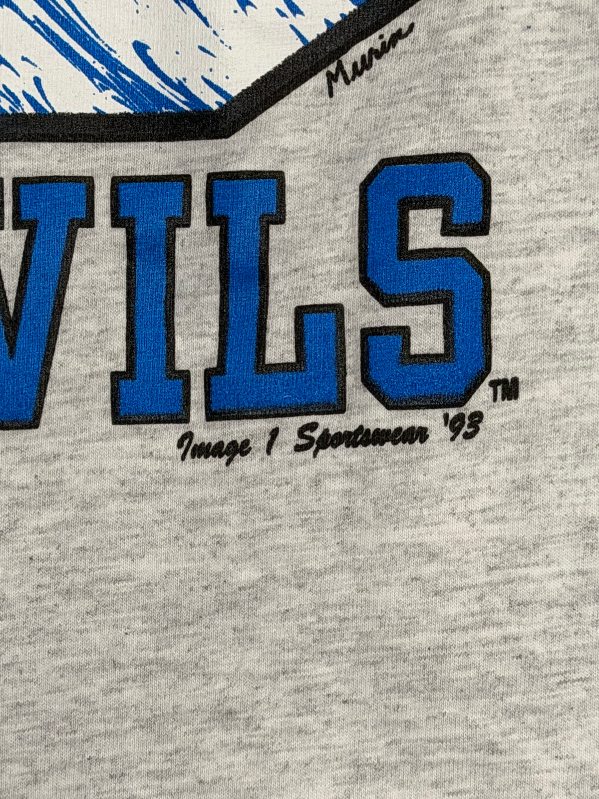 Vintage Duke Blue Devils Mascot Ringer Tshirt