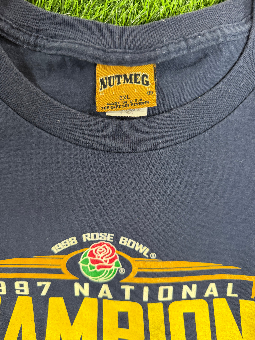 Vintage Nutmeg Michigan 1997 National Champs Tshirt
