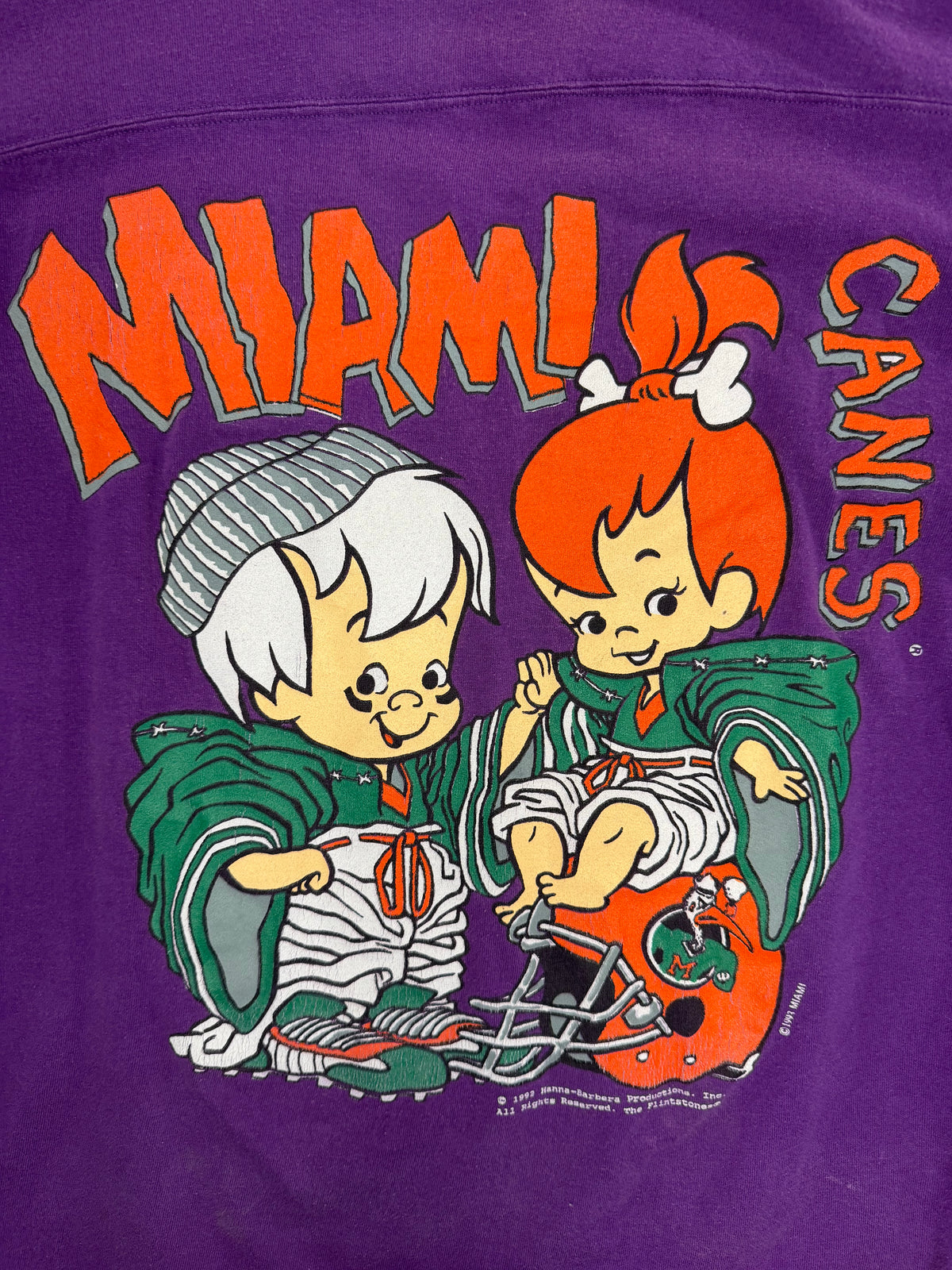 Vintage Miami Hurricans Hanna-Barbera Double Sided Tshirt