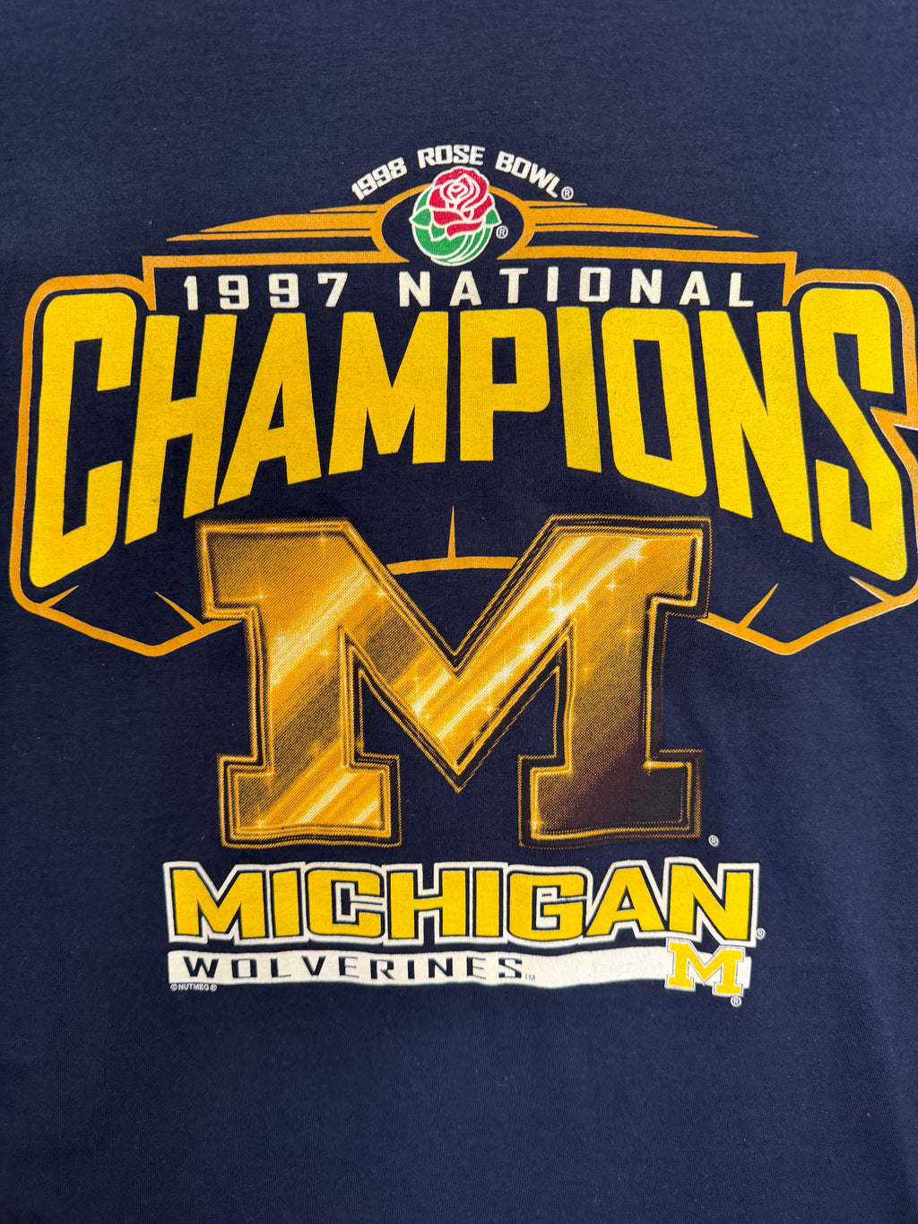 Vintage Nutmeg Michigan 1997 National Champs Tshirt