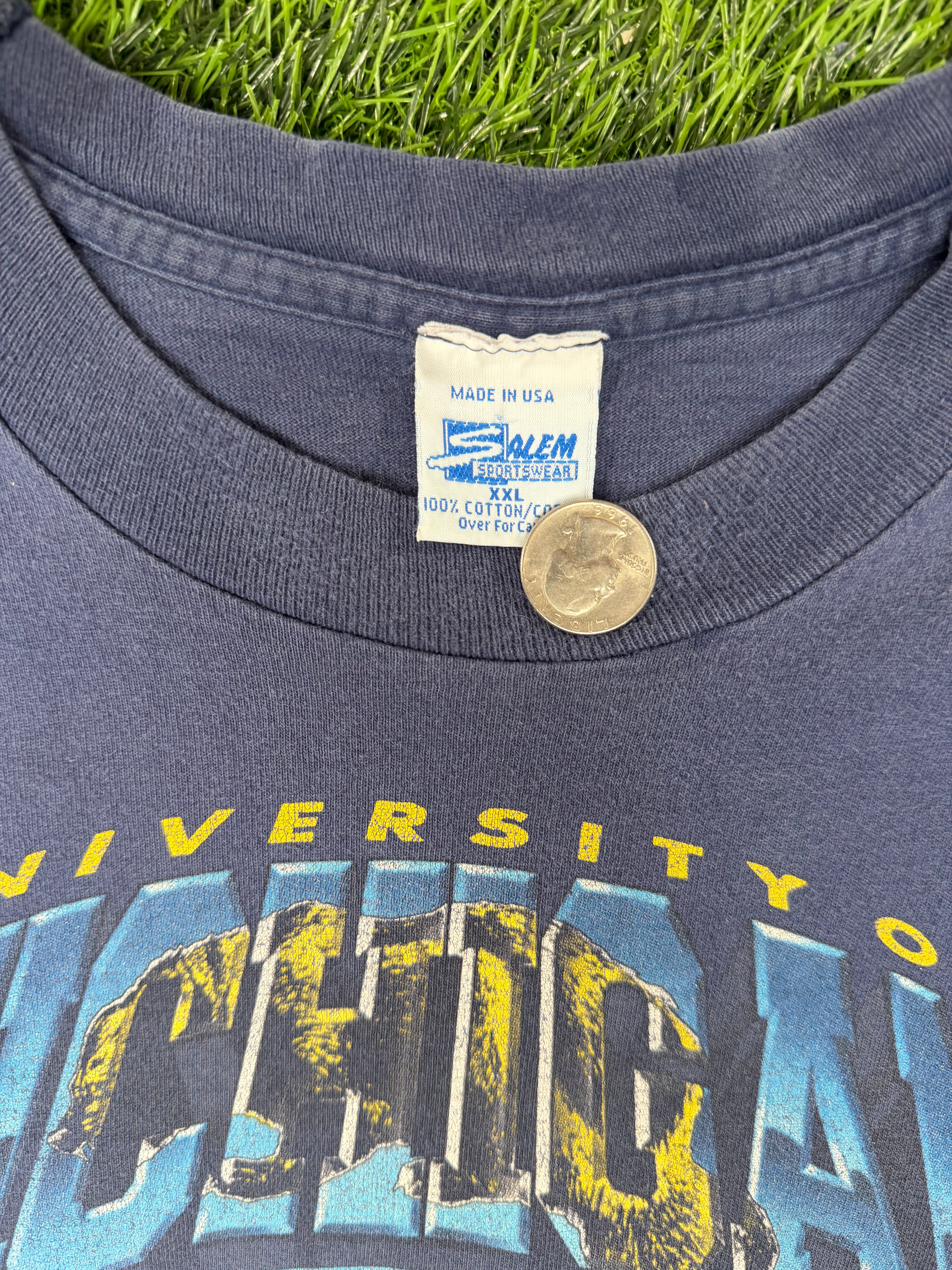 Vintage Salem Sportswear Michigan Wolverine Helment Tshirt
